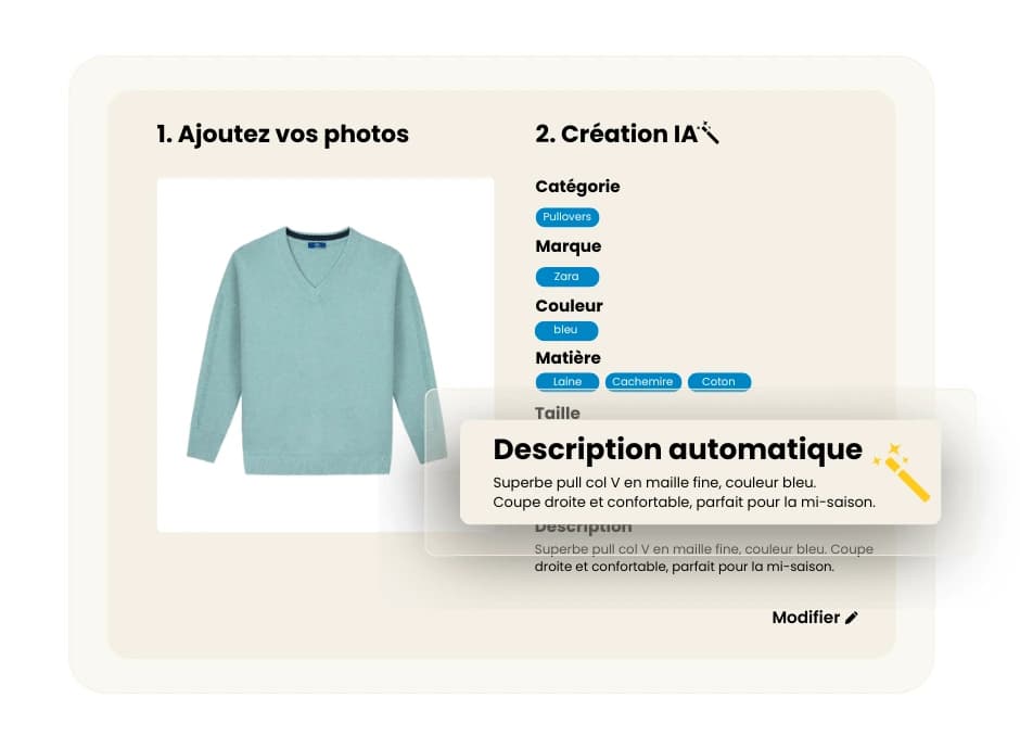 Vêtement détouré et reposé sur un fond uni dans DressKare